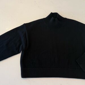 White + Warren Classic Black Turtleneck Sweater